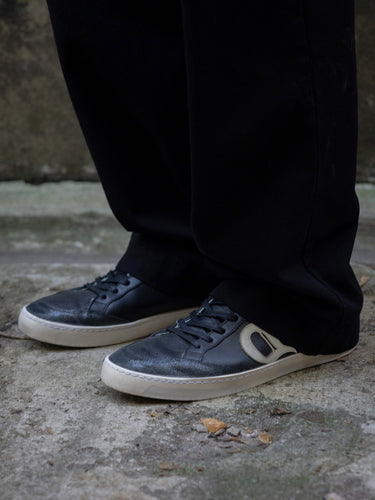 Zapatilla Denver Baja negra cuero vacuno frente - Demons & Machines #color_negro