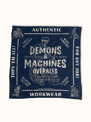 Bandana worker de la marca Demons & Machines, con diseño resistente y cómodo para uso diario. #color_azul