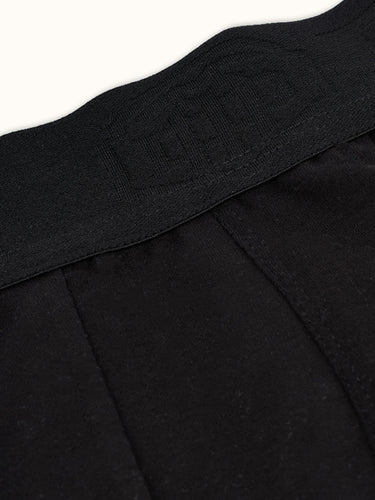 Ropa interior boxer corto Kimball de la marca Demons & Machines, faja de cintura ancha elastizada. #color_negro
