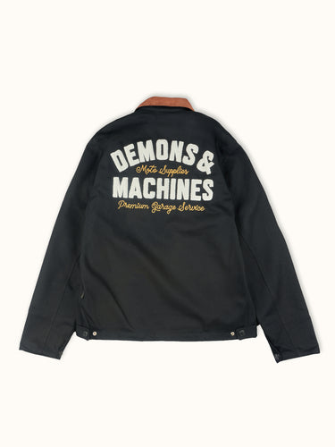 Campera worker de Demons & Machines, de corte regular e inspirada en una clásica chaqueta de trabajo. #color_negro