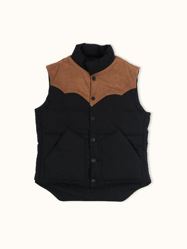 Chaleco Sonora Negro - Rip Stop matelaseado recortes cuero gamuzado frente - Demons & Machines #color_negro