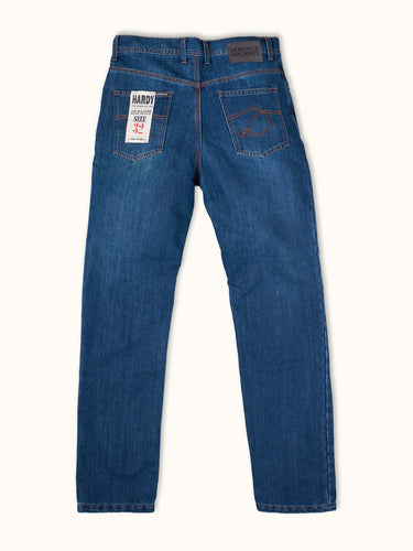 Jean Hardy Straight Cut azul espalda - Demons & Machines