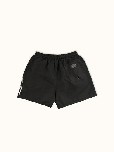 Short de Baño Chain negro, vista de espalda. #color_negro
