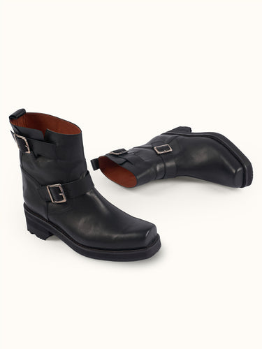 Bota Police Rider negra cuero look completo - Demons & Machines