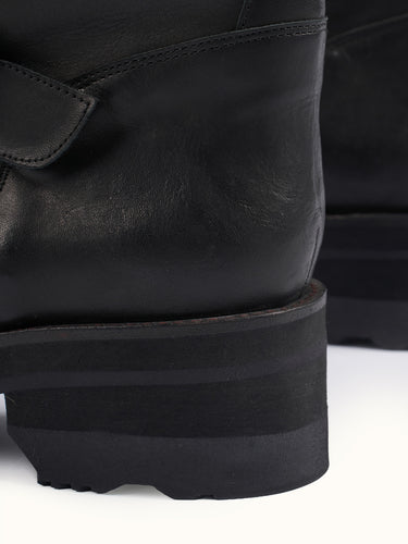 Bota Police Rider negra cuero detalle suela - Demons & Machines