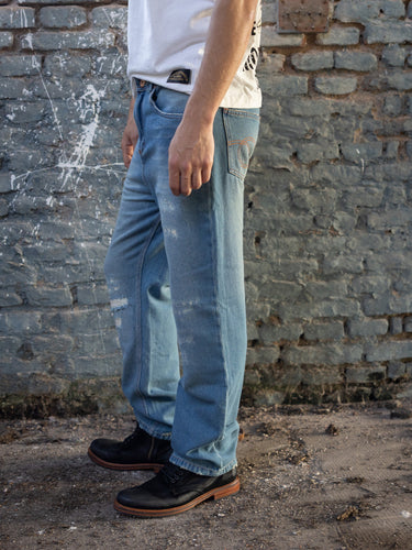 Jean Alex Repaired azul vista lateral - Demons & Machines