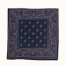 Pañuelo tradicional azul de Demons & Machines, tela ligera con detalles decorativos, mostrado extendido en vista frontal. #color_azul