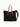 Bolso Demons & Machines estilo tote confeccionado artesanalmente en lona pesada de algodón, con manija en cuero vacuno 100% y correa reforzada de algodón regulable. Herrajes metálicos en baño cobre empavonado oxidados artesanalmente. Cuenta con dos bolsillos internos. Logo de marca estampado en serigrafía con efecto gastado y roto. #color_negro