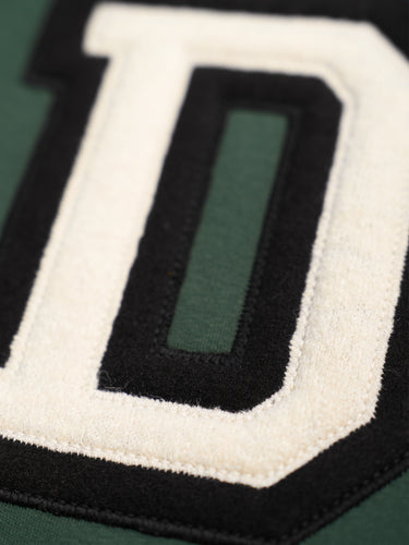 Campera Stanford Verde - Fleece algodón estilo college slim fit detalle D bordada - Demons & Machines #color_verde