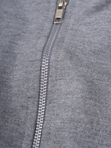 Camperita con Capucha Austin gris detalle cierre - Demons & Machines #color_gris