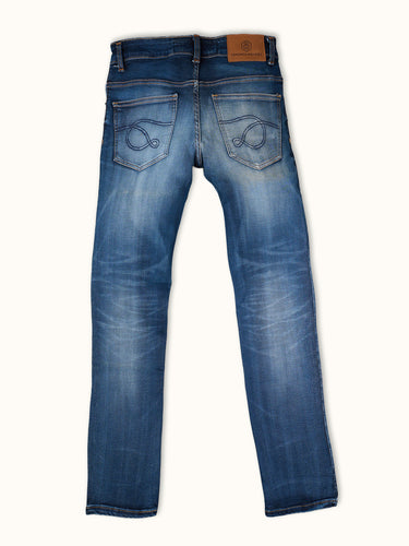 Jean New Orleans Chase Blue azul marino espalda - Demons & Machines
