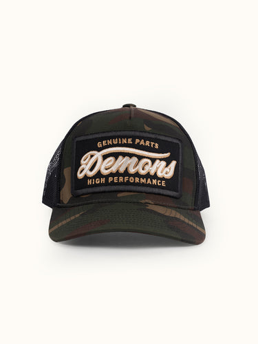 Gorra trucker DEMONS & MACHINES, casual con malla y visera curva #color_camuflado