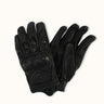 Guantes DEMONS & MACHINES Redwood de cuero negro con detalles resistentes y diseño ergonómico para protección y estilo.