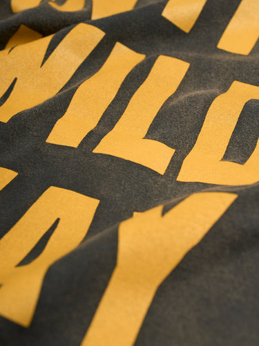 Remera Acid College marrón acid wash detalle estampa - Demons & Machines
