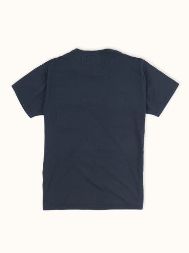 Remera con Bolsillo Azul - Jersey algodón cuello ribb bolsillo plaqué regular fit espalda - Demons & Machines #color_azul