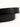 Warren Leather Belt detail — a durable metal buckle and an embossed logo. #color_black