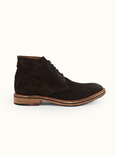 Botineta San Francisco de Demons & Machines en color chocolate, calzado de estilo informal y cómodo con detalles en cuero. #color_chocolate 