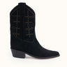Botas texanas Dallas de Demons & Machines, calzado de cuero masculino con tacón, detalles tradicionales y diseño clásico mexicano. #color_negro